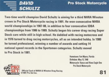 1991 Pro Set NHRA #81 David Schultz Back