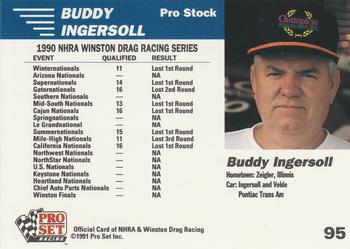1991 Pro Set NHRA #95 Buddy Ingersoll's Car Back