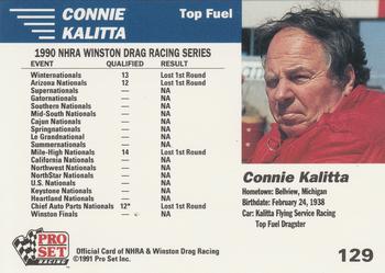 1991 Pro Set NHRA #129 Connie Kalitta Back