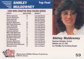 1991 Pro Set NHRA #59 Shirley Muldowney Back