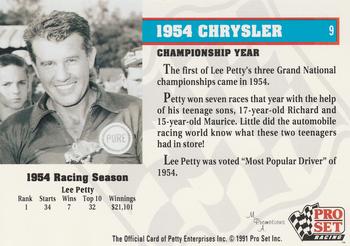1991 Pro Set Petty Family #9 Championship Year Back