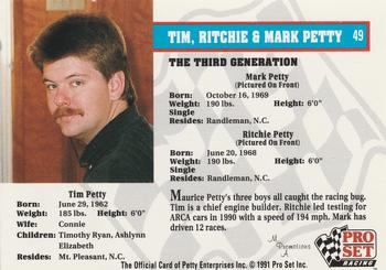 1991 Pro Set Petty Family #49 The Third Generation Back