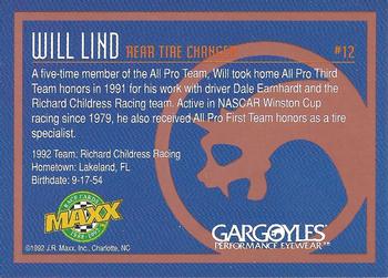 1992 Maxx All-Pro Team #12 Will Lind Back