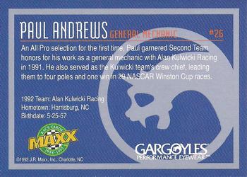 1992 Maxx All-Pro Team #26 Paul Andrews Back