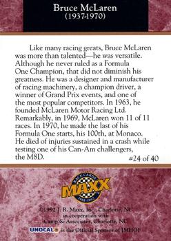 1992 Maxx IMHOF #24 Bruce McLaren Back