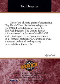 1992 Maxx IMHOF #38 Don Garlits' Car Back