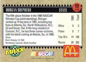 1992 Maxx McDonald's All-Star Race Team #19 Morgan Shepherd Back