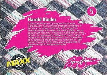1992 Maxx (Red) - Sam Bass #5 Harold Kinder Back