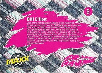 1992 Maxx (Red) - Sam Bass #8 Bill Elliott Back