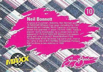 1992 Maxx (Red) - Sam Bass #10 Neil Bonnett Back