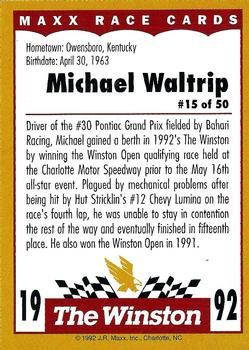 1992 Maxx The Winston #15 Michael Waltrip Back