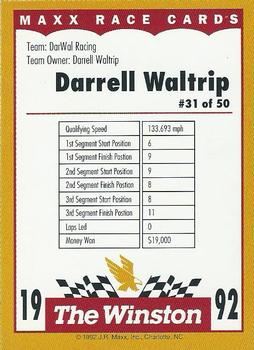 1992 Maxx The Winston #31 Darrell Waltrip's Car Back