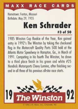 1992 Maxx The Winston #3 Ken Schrader Back