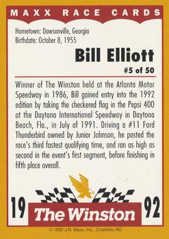 1992 Maxx The Winston #5 Bill Elliott Back