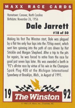 1992 Maxx The Winston #18 Dale Jarrett Back