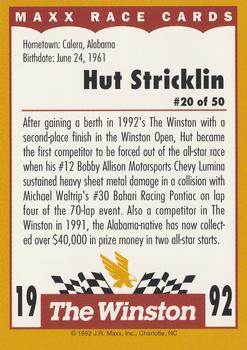 1992 Maxx The Winston #20 Hut Stricklin Back
