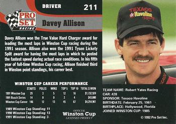 1992 Pro Set #211 Davey Allison Back