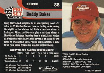 1992 Pro Set #88 Buddy Baker Back