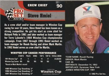 1992 Pro Set #90 Steve Hmiel Back