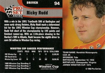 1992 Pro Set #94 Ricky Rudd Back