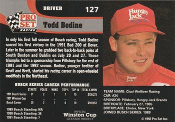 1992 Pro Set #127 Todd Bodine Back
