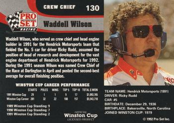1992 Pro Set #130 Waddell Wilson Back