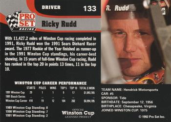 1992 Pro Set #133 Ricky Rudd Back