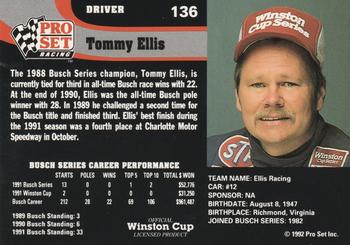 1992 Pro Set #136 Tommy Ellis Back
