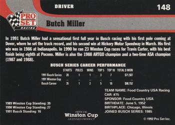 1992 Pro Set #148 Butch Miller Back