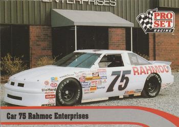 1992 Pro Set #154 Car 75 Rahmoc Enterprises Front