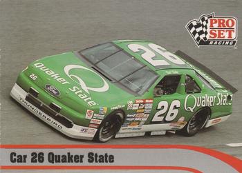 1992 Pro Set #156 Car 26 Quaker State Front