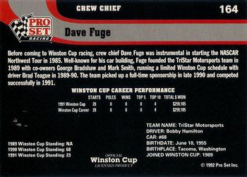 1992 Pro Set #164 David Fuge Back
