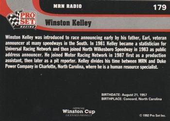 1992 Pro Set #179 Winston Kelley Back