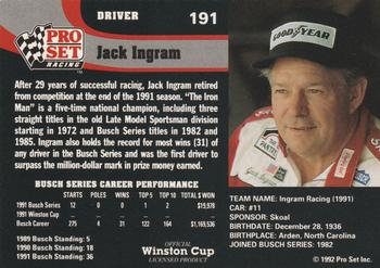 1992 Pro Set #191 Jack Ingram Back