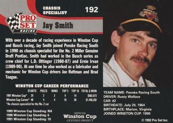 1992 Pro Set #192 Jay Smith Back