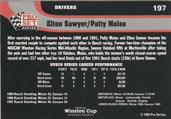 1992 Pro Set #197 Elton Sawyer / Patty Moise Back
