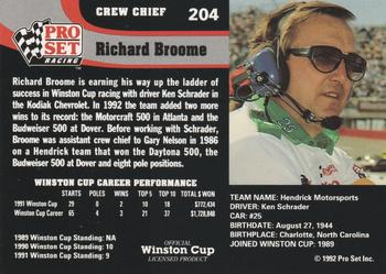 1992 Pro Set #204 Richard Broome Back