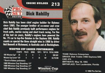 1992 Pro Set #213 Dick Rahilly Back