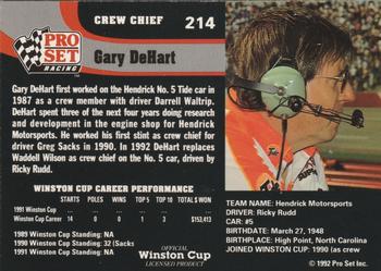 1992 Pro Set #214 Gary DeHart Back