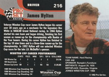 1992 Pro Set #216 James Hylton Back