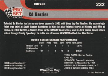 1992 Pro Set #232 Ed Berrier Back