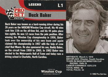 1992 Pro Set - Legends #L1 Buck Baker Back