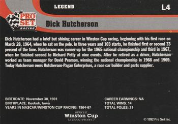 1992 Pro Set - Legends #L4 Dick Hutcherson Back