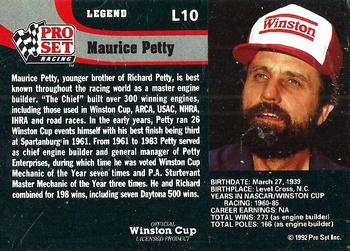 1992 Pro Set - Legends #L10 Maurice Petty Back