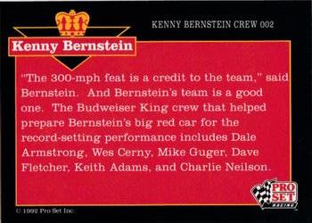 1992 Pro Set Kenny Bernstein #002 Kenny Bernstein w/Crew Back