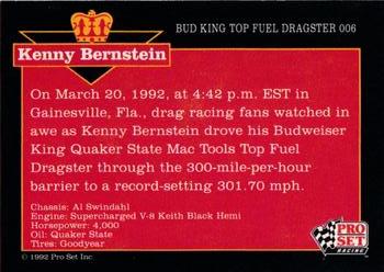 1992 Pro Set Kenny Bernstein #006 Kenny Bernstein's Car Back