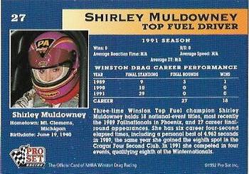 1992 Pro Set NHRA #27 Shirley Muldowney Back