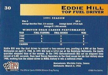 1992 Pro Set NHRA #30 Eddie Hill Back