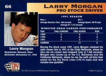 1992 Pro Set NHRA #66 Larry Morgan Back