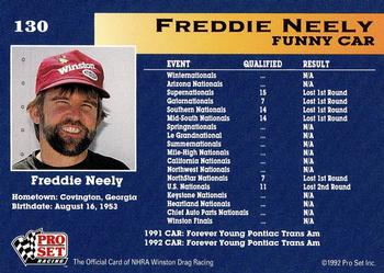 1992 Pro Set NHRA #130 Freddie Neely's Car Back